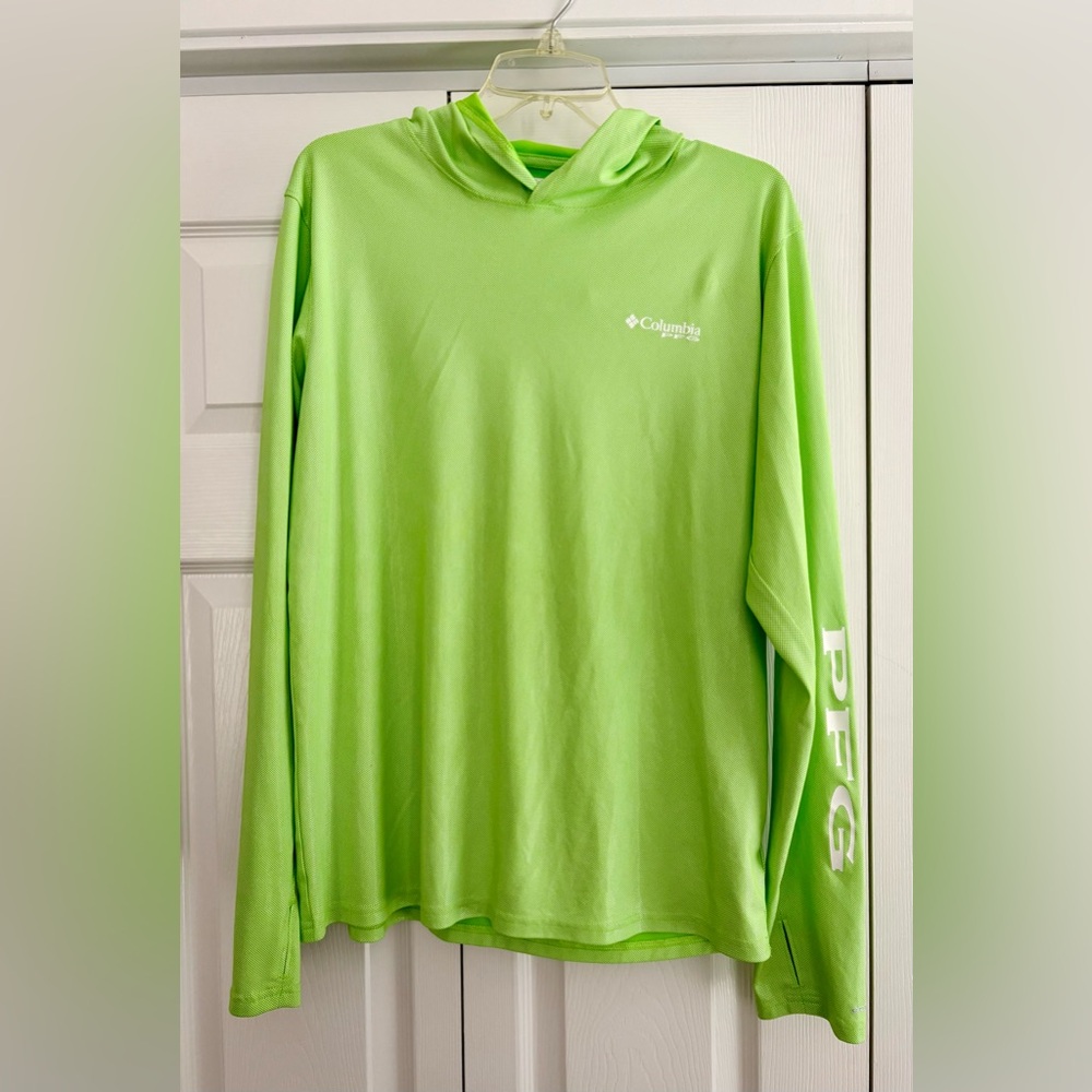 Columbia Men's PFG Terminal Tackle Hoodie. Size Medium. Lime Green